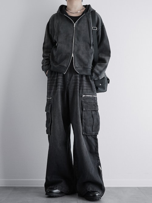 SOCCE カーゴパンツ マルチギミックドレープサイドジップ