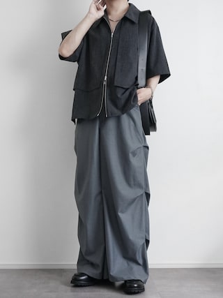 「HARE(ハレ)の【SET UP対応】メランジレイヤードシャツブルゾン(HARE)(シャツ/ブラウス)」を使った、itsukiさん(メンズ・167cm)の夏コーディネート