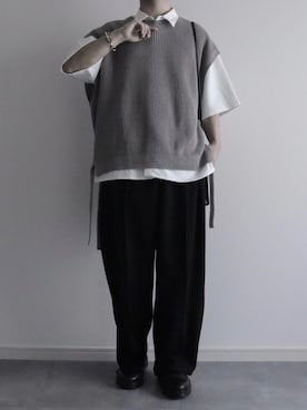 「LILL（リル）のアイテム（ベスト）」を使った、itsukiさん（メンズ・167cm）の夏コーディネート