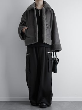 「アイテム（ムートンコート）」を使った、itsukiさん（メンズ・167cm）の秋コーディネート