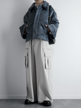 「冬アウター」｜「アイテム（ムートンコート）」を使った、itsukiさん（メンズ・167cm）の冬コーディネート