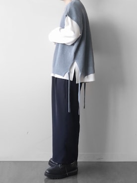 「LILL（リル）のアイテム（ベスト）」を使った、itsukiさん（メンズ・167cm）の春コーディネート