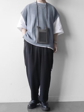 「LILL（リル）のアイテム（ベスト）」を使った、itsukiさん（メンズ・167cm）の夏コーディネート