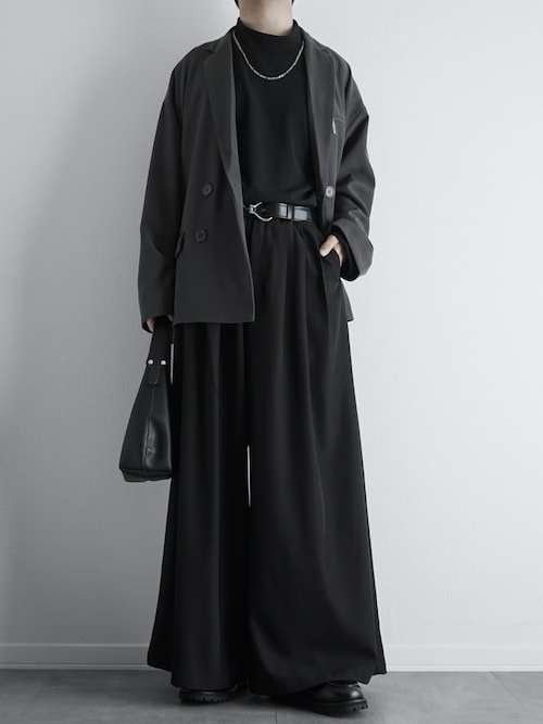 【試着のみ】SOCCEワイドドレープ袴スラックス&ルーズシルエットフェザーニット ワイドドレープ袴スラックス（スラックス）｜SOCCE（ソーシー）の