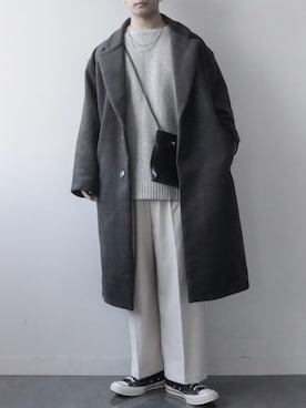 「LILL（リル）のアイテム（チェスターコート）」を使った、itsukiさん（メンズ・167cm）の冬コーディネート