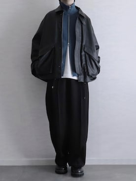 「UNIQLO（ユニクロ）のエアリズムコットンオーバーサイズTシャツ（5分袖）（Tシャツ/カットソー）」を使った、itsukiさん（メンズ・167cm・20代）の秋コーディネート