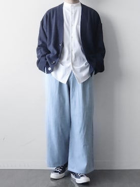 「LILL（リル）のアイテム（カーディガン/ボレロ）」を使った、itsukiさん（メンズ・167cm）の春コーディネート
