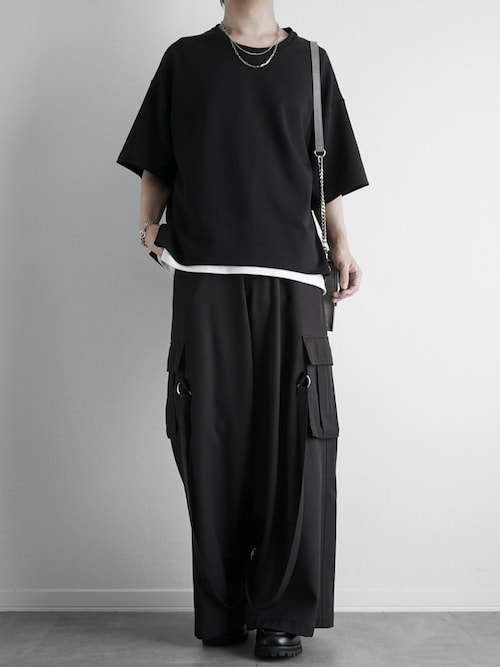 翔*ん様 (✨売切オク✨)Y-3 ブラックカーゴパンツ Sサイズ welise×翔】モードギミックワイドカーゴパンツ/ドレープTR/12oz