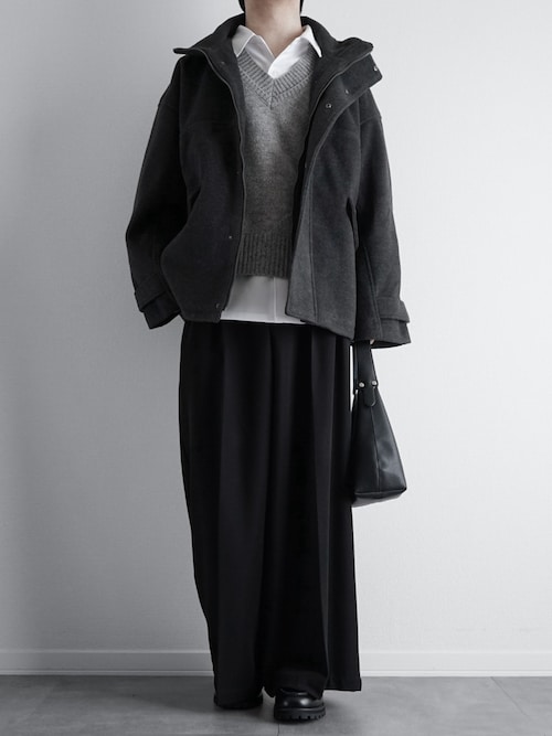 ウールミックスオーバーサイズショートモッズブルゾン（ブルゾン