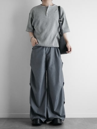 「Adoon plain（アドーンプレーン）のSnap Button Thermal Henry Neck T / スナップボタンサーマルヘンリーネックT（Tシャツ/カットソー）」を使った、itsukiさん（メンズ・167cm）の春コーディネート