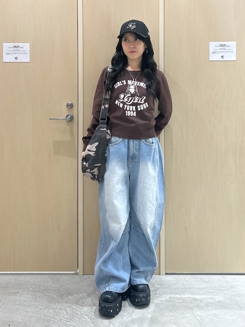 masax-girl 顔プリント ニットセーター X-girl（エックスガール） ニット セーター FACE PRINT KNIT TOP