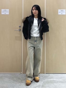 「アイテム（ナイロンジャケット）」を使った、REiKAさん（レディース・153cm）の秋コーディネート