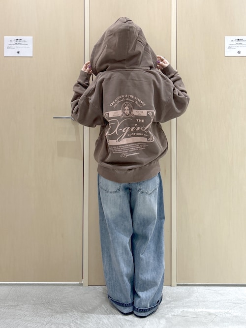 PIGMENT DYED FACE LABEL ZIP UP SWEAT HOODIE（パーカー）｜X
