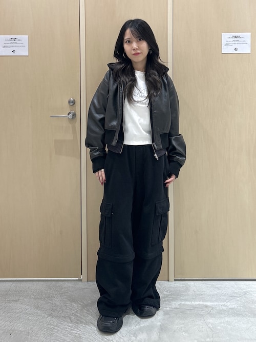 SWEAT AND KNIT ZIP UP HOODIE（パーカー）｜X-girl（エックスガール