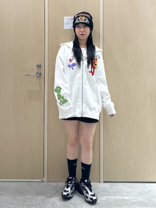 セール】COLLEGE LOGO JACQUARD BEANIE（ニットキャップ/ビーニー）｜X