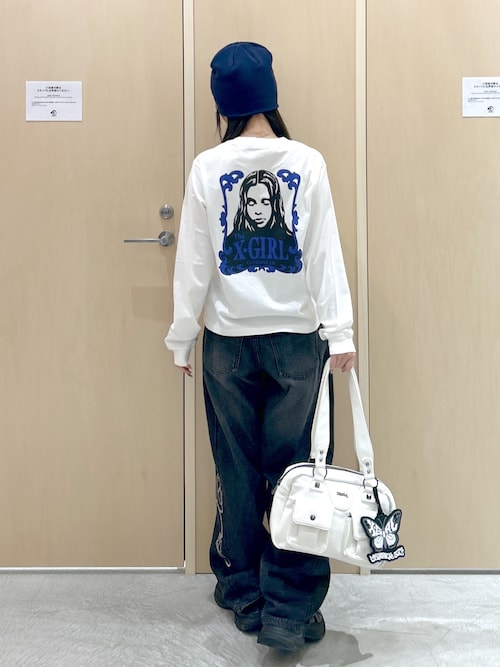 DOUBLE POCKET FAUX LEATHER HAND BAG（ハンドバッグ）｜X-girl