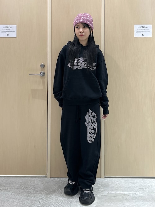 Loyle Carner x ADWYSD スウェットパンツ エックスガール X-girl RHINESTONE STAR CURSIVE LOGO SWEAT PANTS