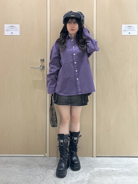 「アイテム（デニムスカート）」を使った、REiKAさん（レディース・153cm）の秋コーディネート