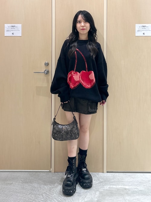 CHERRY JACQUARD KNIT TOP（ニット/セーター）｜X-girl