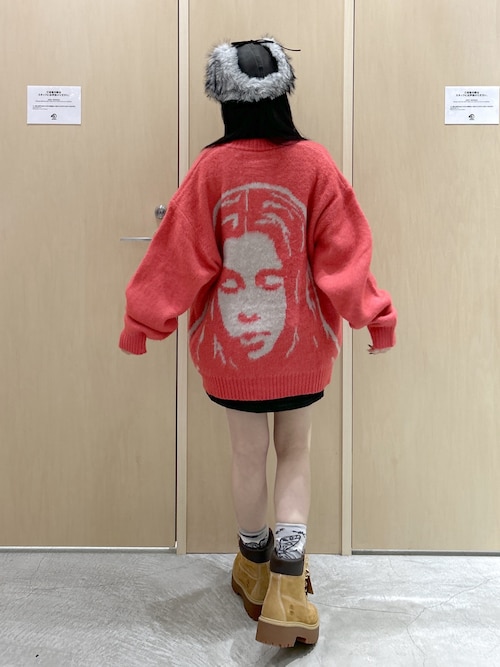 FACE JACQUARD KNIT CARDIGAN（カーディガン/ボレロ）｜X-girl