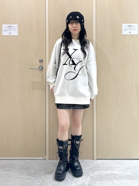 「アイテム（デニムスカート）」を使った、REiKAさん（レディース・153cm）の秋コーディネート