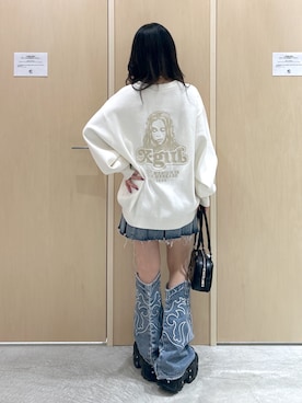 「アイテム（レッグウォーマー）」を使った、Reikaさん（レディース・153cm）の秋コーディネート