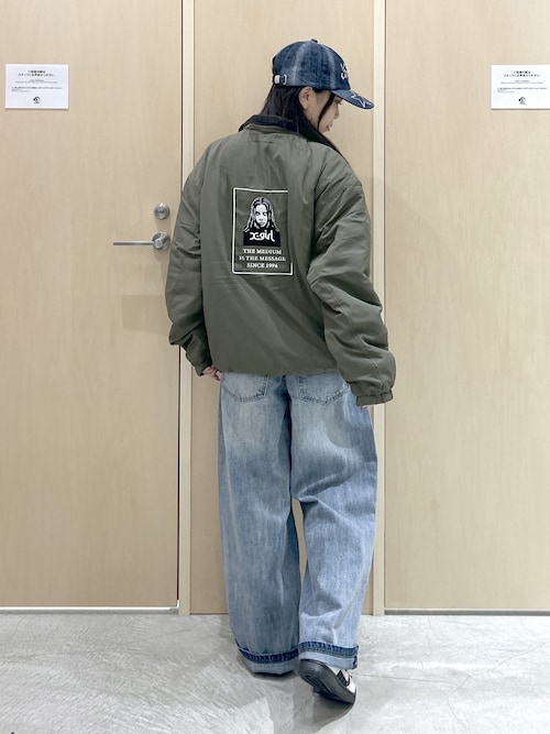 RHINESTONE AND LOGO DENIM 6PANEL CAP（キャップ）｜X-girl