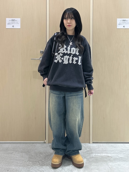 LOGO POCKET LOOSE DENIM PANTS（デニムパンツ）｜X-girl