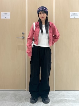「アイテム（ニットキャップ/ビーニー）」を使った、Reikaさん（レディース・153cm）の秋コーディネート
