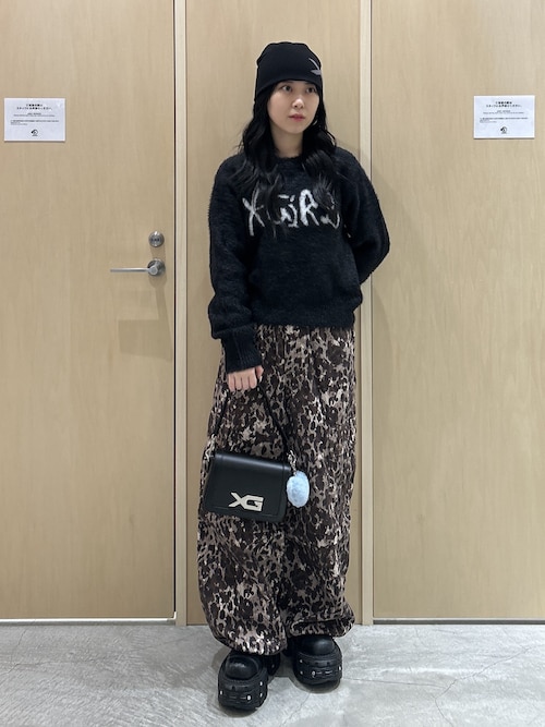 LOGO JACQUARD SHAGGY KNIT TOP（ニット/セーター）｜X-girl（エックス