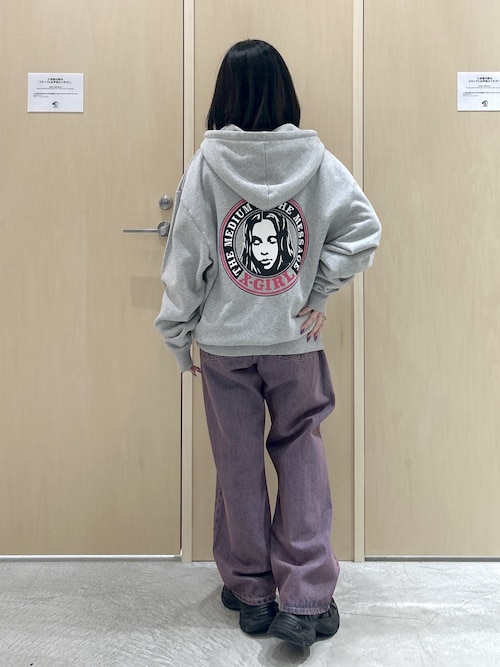 ジプシーガール X-girl エックスガール ジップパーカー FACE PIGMENT DYED ZIP