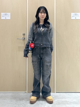 「アイテム（キーホルダー）」を使った、Reikaさん（レディース・153cm）の秋コーディネート
