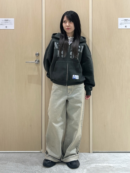 X-girl x Champion REVERSE WEAVE R STENCIL LOGO ZIP UP HOODIE