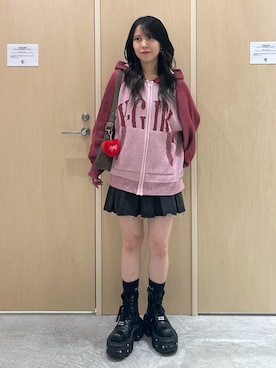 「X-girl（エックスガール）のアイテム」を使った、Reikaさん（レディース・153cm）の秋コーディネート