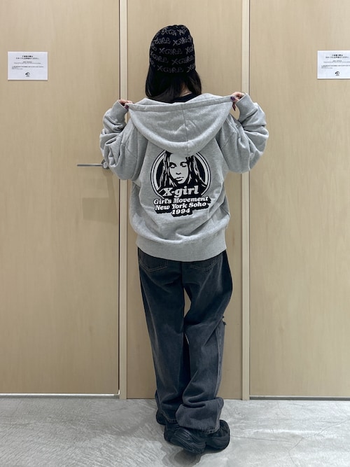MESSAGE AND FACE ZIP UP SWEAT HOODIE（パーカー）｜X-girl（エックス