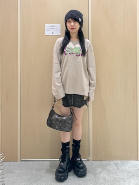 「X-girl（エックスガール）のアイテム」を使った、Reikaさん（レディース・153cm）の秋コーディネート