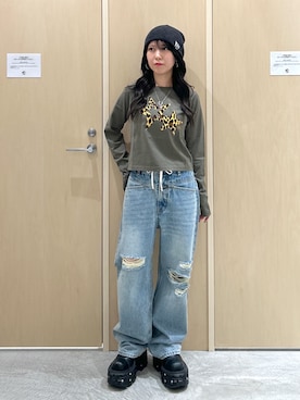 「アイテム（ニットキャップ/ビーニー）」を使った、Reikaさん（レディース・153cm）の秋コーディネート