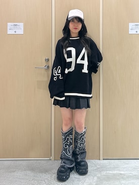 「アイテム（レッグウォーマー）」を使った、Reikaさん（レディース・153cm）の秋コーディネート