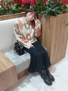 「pocket（ポケット）のアイテム」を使った、つむぎさん（レディース・160cm）の冬コーディネート