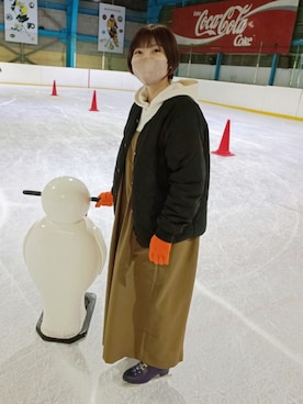 「ニコアンド」｜「アイテム（その他アウター）」を使った、つむぎさん（レディース・160cm）の冬コーディネート