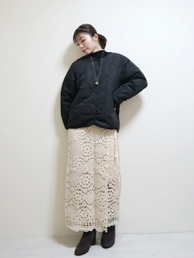 「ITEMS URBANRESEARCH（アイテムズ アーバンリサーチ）のアイテム（その他アウター）」を使った、つむぎさん（レディース・160cm）の冬コーディネート