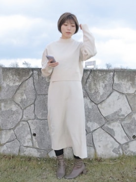 「ジーユーコーデ」｜「アイテム（ワンピース/ドレス）」を使った、つむぎさん（レディース・160cm）の冬コーディネート