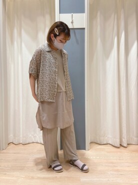 「アイテム（タンクトップ、グレー系）」を使った、ﾐ ｲ ☽︎‪𓂃 𓈒𓏸◌‬さん（レディース・155cm）の夏コーディネート