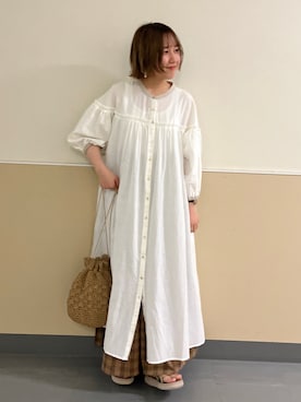 「アイテム（エコバッグ/サブバッグ）」を使った、なぁさん（レディース・153cm）の夏コーディネート