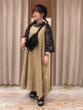 「COOLなこのコが仲間入り」｜「アイテム（ハンチング/ベレー帽）」を使った、なぁさん（レディース・153cm）の夏コーディネート