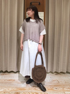 「サークルバッグ」｜「アイテム（その他シューズ）」を使った、なぁさん（レディース・153cm）の夏コーディネート