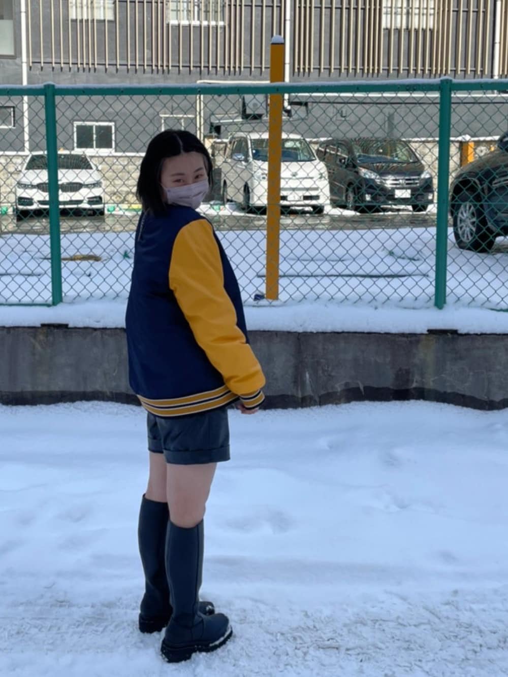 「PUBLUXのアイテム（ブーツ、ブラック系）」を使った、sugari~~~さん（レディース・159cm）の冬コーディネートの1枚目の写真