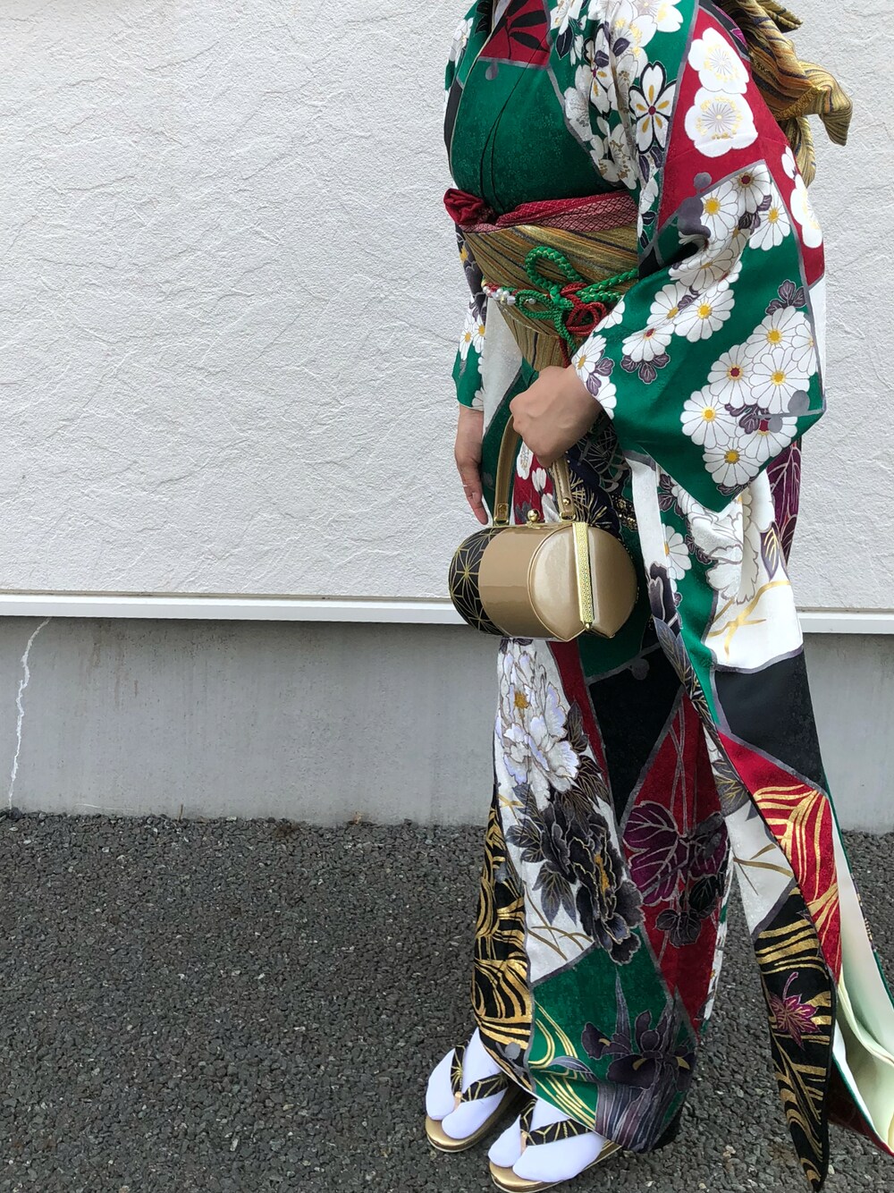 「呉服の登美屋のアイテム（着物、グリーン系）」を使った、sugari~~~さん（レディース・159cm）の夏コーディネートの1枚目の写真