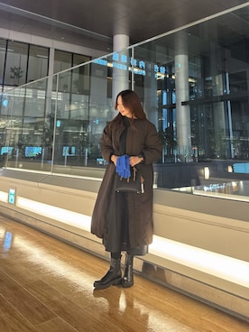 「アイテム（手袋）」を使った、ミウさん（レディース・165cm）の冬コーディネート