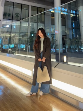 「アイテム（ステンカラーコート）」を使った、ミウさん（レディース・165cm）の秋コーディネート